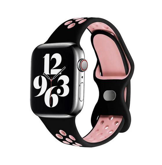 Apple Watch 1, 2, 3, 4, 5, 6, 7, 8, Se Nike Serisi Kordon M-l Beden 38/40/41mm - Siyah Pembe 28-Pembe - BW9