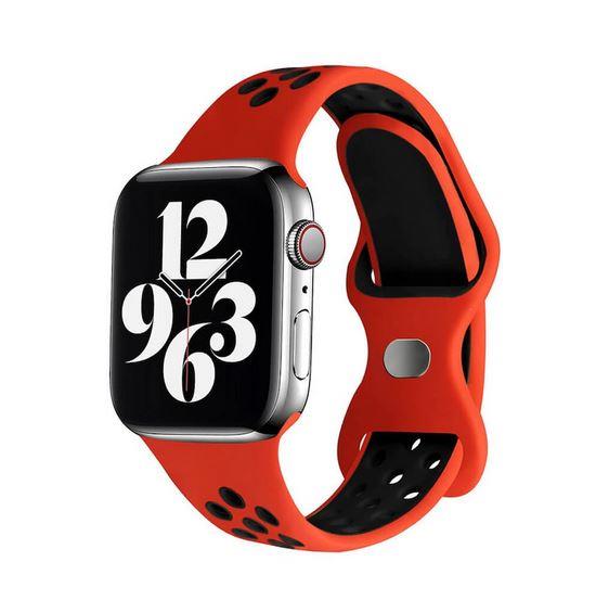 Apple Watch 1, 2, 3, 4, 5, 6, 7, 8, Se Nike Serisi Kordon M-l Beden 38/40/41mm - Kırmızı Siyah 01.Kırmızı-Siyah - BW9