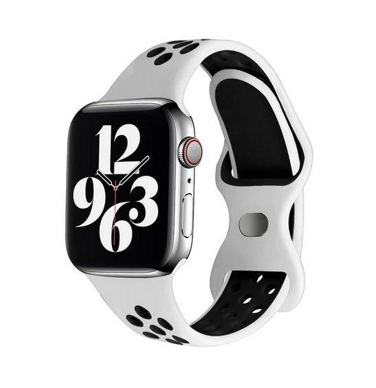 Apple Watch 1, 2, 3, 4, 5, 6, 7, 8, Se Nike Serisi Kordon M-l Beden 42/44/45mm - Beyaz Siyah 10.Beyaz-Siyah - BW10