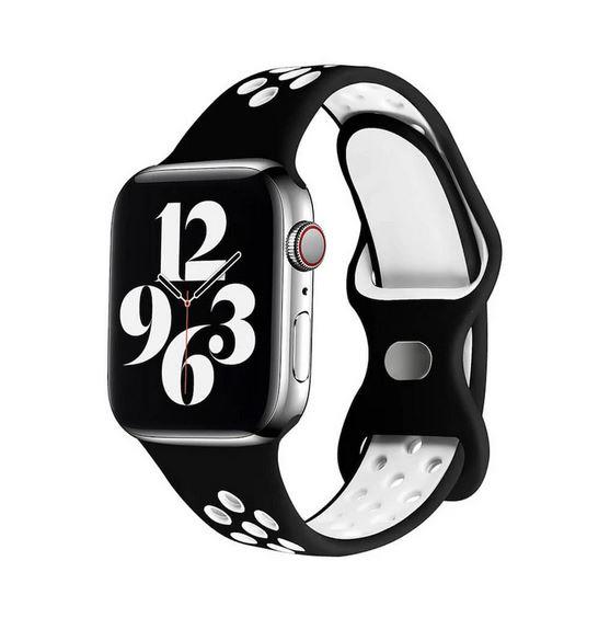 Apple Watch 1, 2, 3, 4, 5, 6, 7, 8, Se Nike Serisi Kordon M-l Beden 42/44/45mm - Siyah Beyaz 04.Siyah-Beyaz - BW10