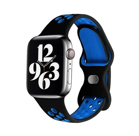 Apple Watch 1, 2, 3, 4, 5, 6, 7, 8, Se Nike Serisi Kordon M-l Beden 42/44/45mm - Siyah Mavi 08.Siyah-Mavi - BW10