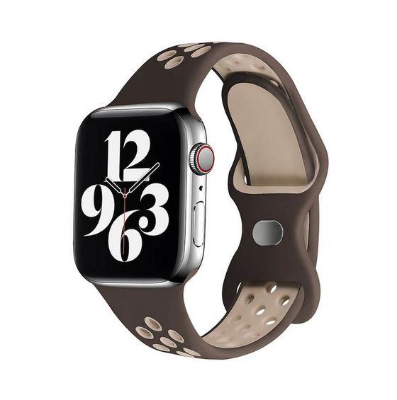 Apple Watch 1, 2, 3, 4, 5, 6, 7, 8, Se Nike Serisi Kordon M-l Beden 42/44/45mm - Kahve Krem 34-Kahve Açık - BW10