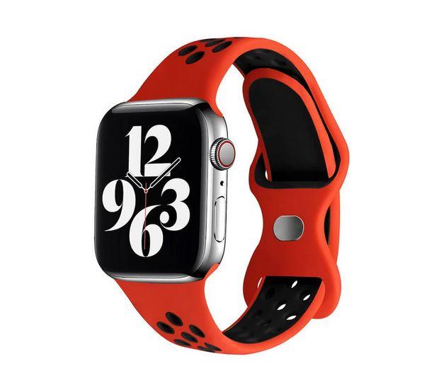 Apple Watch 1, 2, 3, 4, 5, 6, 7, 8, Se Nike Serisi Kordon M-l Beden 42/44/45mm - Kırmızı Siyah 01.Kırmızı-Siyah - BW10