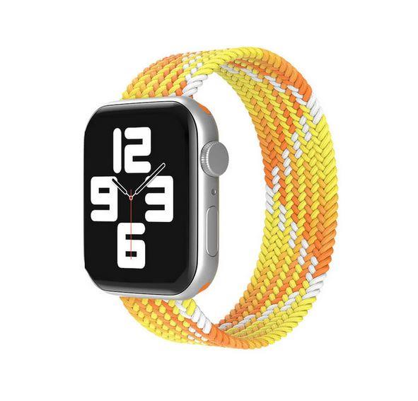 Apple Watch 1 2 3 4 5 6 7 8 Se Ultra Spor Loop Örgü Kordon S Beden 38/40/41mm - Sarı Turuncu 04.Sarı - BW12