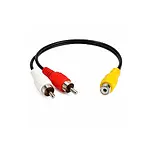 RCA Kablo Çevirici RCA Dişi to 2 RCA Erkek Kablo - Anfi Y Kablo