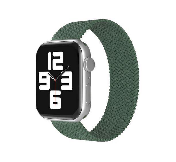 Apple Watch 1 2 3 4 5 6 7 8 Se Ultra Spor Loop Örgü Kordon M Beden 38/40/41mm - Koyu Yeşil 17.Koyu Yeşil - BW13