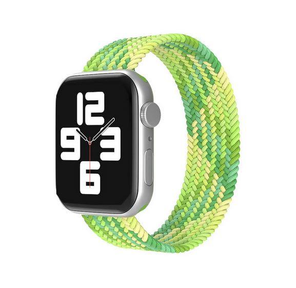Apple Watch 1 2 3 4 5 6 7 8 Se Ultra Spor Loop Örgü Kordon M Beden 38/40/41mm - Yeşil Sarı 20-Yeşil Açık - BW13