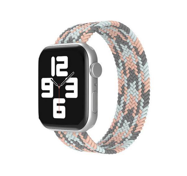 Apple Watch 1 2 3 4 5 6 7 8 Se Ultra Spor Loop Örgü Kordon M Beden 38/40/41mm- Gri Mavi Pembe 3-Grikoyu-Mavi - BW13