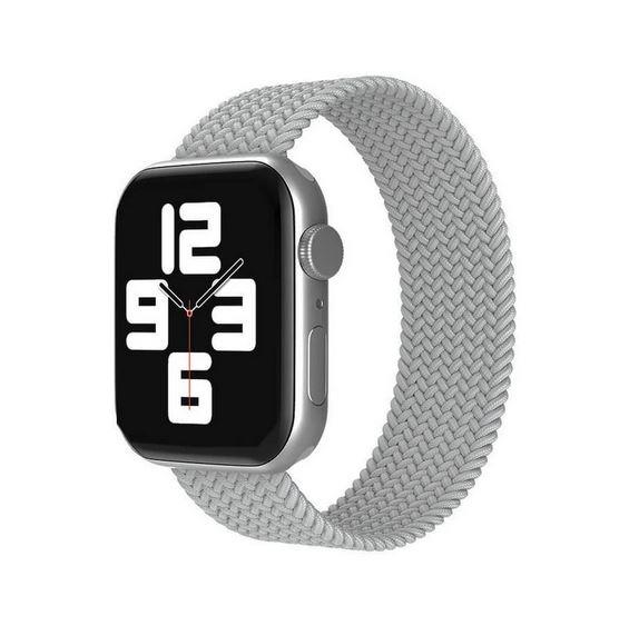 Apple Watch 1 2 3 4 5 6 7 8 Se Ultra Spor Loop Örgü Kordon L Beden 38/40/41mm - Açık Gri 05 Açık Gri