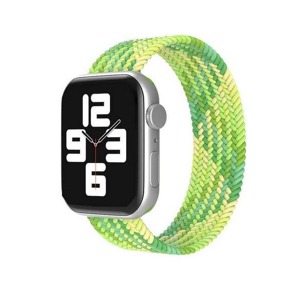 Apple Watch 1 2 3 4 5 6 7 8 Se Ultra Spor Loop Örgü Kordon Xs Beden 42/44/45mm - Yeşil Sarı 20-Yeşil Açık - BW15