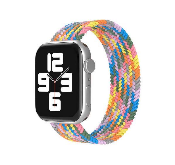 Apple Watch 1 2 3 4 5 6 7 8 Se Ultra Spor Loop Örgü Kordon Xs Beden 42/44/45mm - Gökkuşağı 02 Gökkuşağı - BW15