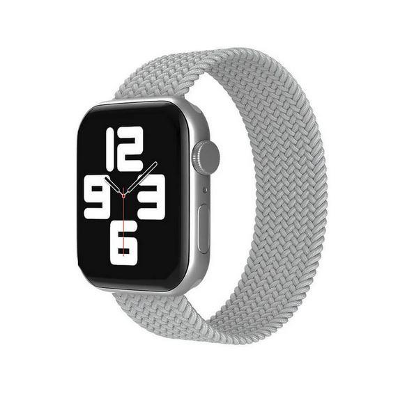 Apple Watch 1 2 3 4 5 6 7 8 Se Ultra Spor Loop Örgü Kordon S Beden 42/44/45mm - Açık Gri 05 Açık Gri - BW16