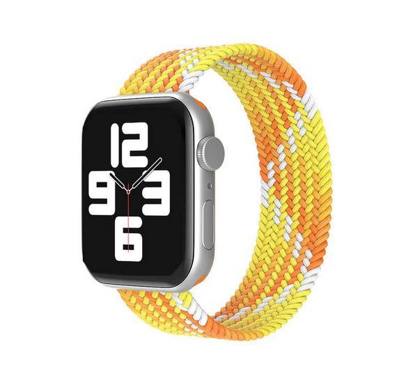 Apple Watch 1 2 3 4 5 6 7 8 Se Ultra Spor Loop Örgü Kordon S Beden 42/44/45mm - Sarı Turuncu 04.Sarı - BW16