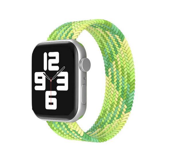 Apple Watch 1 2 3 4 5 6 7 8 Se Ultra Spor Loop Örgü Kordon S Beden 42/44/45mm - Yeşil Sarı 20-Yeşil Açık - BW16