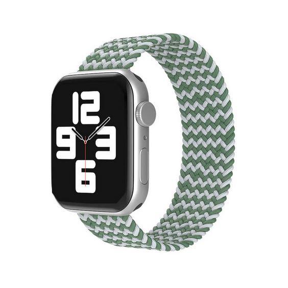 Apple Watch 1 2 3 4 5 6 7 8 Se Ultra Spor Loop Örgü Kordon S Beden 42/44/45mm - Yeşil Beyaz 19-Yeşil - BW16