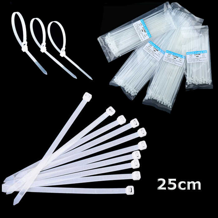 3.6*250mm - Beyaz - 25cm Kablo Bağı