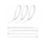 3.6*250mm - Beyaz - 25cm Kablo Bağı