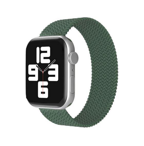 Apple Watch 1 2 3 4 5 6 7 8 Se Ultra Spor Loop Örgü Kordon M Beden 42/44/45mm - Koyu Yeşil 17.Koyu Yeşil - BW17