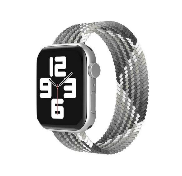 Apple Watch 1 2 3 4 5 6 7 8 Se Ultra Spor Loop Örgü Kordon M Beden 42/44/45mm - Siyah Gri 09.Siyah-Gri - BW17