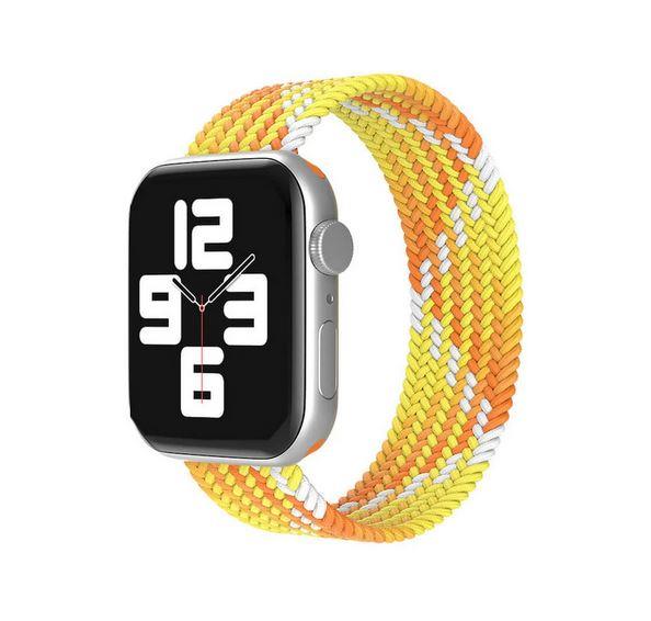Apple Watch 1 2 3 4 5 6 7 8 Se Ultra Spor Loop Örgü Kordon M Beden 42/44/45mm - Sarı Turuncu 04.Sarı - BW17