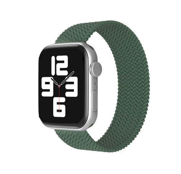 Apple Watch 1 2 3 4 5 6 7 8 Se Ultra Spor Loop Örgü Kordon L Beden 42/44/45mm - Koyu Yeşil 17.Koyu Yeşil
