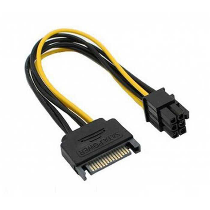 Sata to 6 Pin PCI-Express Ekran Kartı Power Çevirici Güç Kablosu
