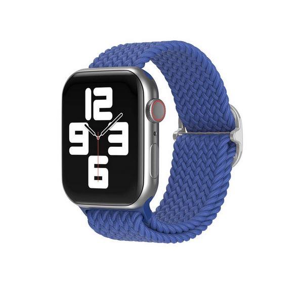 Apple Watch 1 2 3 4 5 6 7 8 Se Ultra Solo Loop Esnek Örgü Tokalı Kordon 38/40/41mm - Mavi 12 Mavi