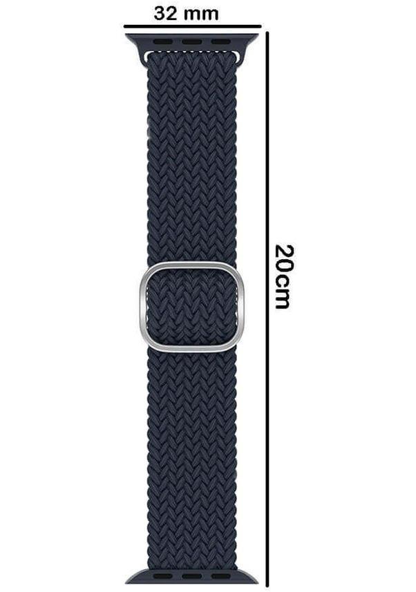 Apple Watch 1 2 3 4 5 6 7 8 Se Ultra Solo Loop Esnek Örgü Tokalı Kordon 38/40/41mm- Mavi Beyaz 1-Mavi-Beyaz - BW19
