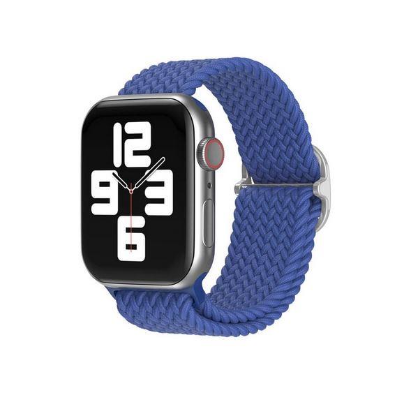 Apple Watch 1 2 3 4 5 6 7 8 Se Ultra Solo Loop Esnek Örgü Tokalı Kordon 42/44/45/49mm - Mavi 12.Mavi