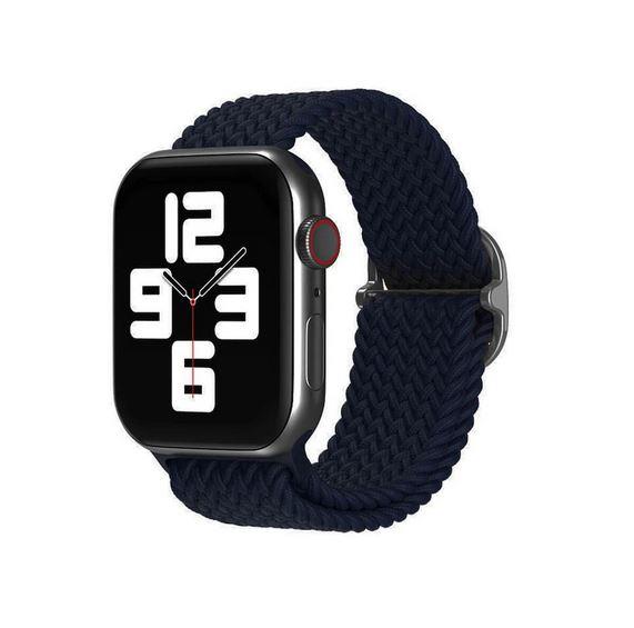 Apple Watch 1 2 3 4 5 6 7 8 Se Ultra Solo Loop Esnek Tokalı Kordon 42/44/45/49mm - Lacivert 136719 - Lacivert