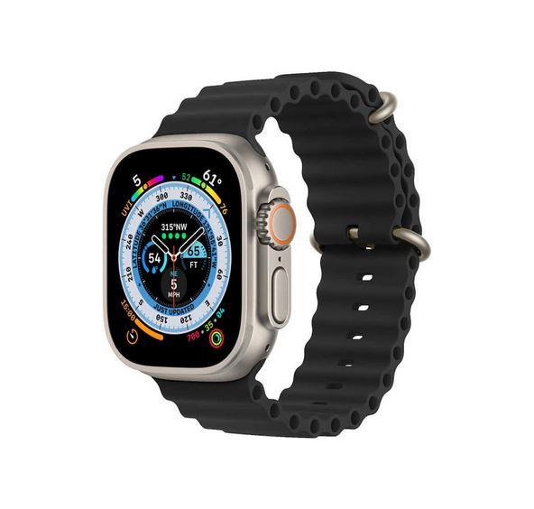Apple Watch 1 2 3 4 5 6 7 8 Se Ultra 38/40/41mm Ocean Loop Tokalı Kayış Kordon - Siyah 01.Siyah