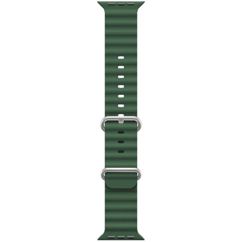 Apple Watch 1 2 3 4 5 6 7 8 Se Ultra 38/40/41mm Ocean Loop Tokalı Kayış Kordon - Koyu Yeşil - BW23