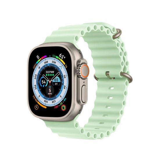 Apple Watch 1 2 3 4 5 6 7 8 Se Ultra 38/40/41mm Ocean Loop Tokalı Kayış Kordon - Açık Yeşil 20-Yeşil Açık