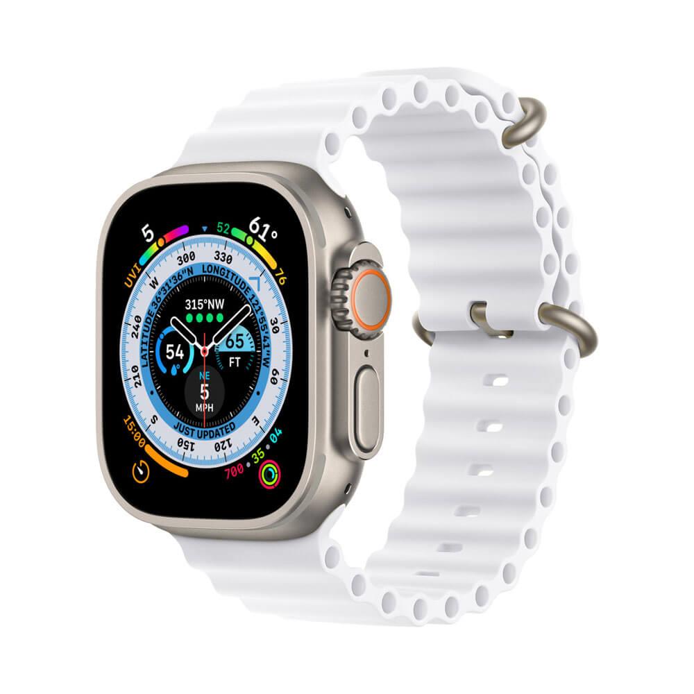 Apple Watch 1 2 3 4 5 6 7 8 Se Ultra Uyumlu 42/44/45/49mm Ocean Loop Tokalı Kayış Kordon - Beyaz 01.beyaz - BW24