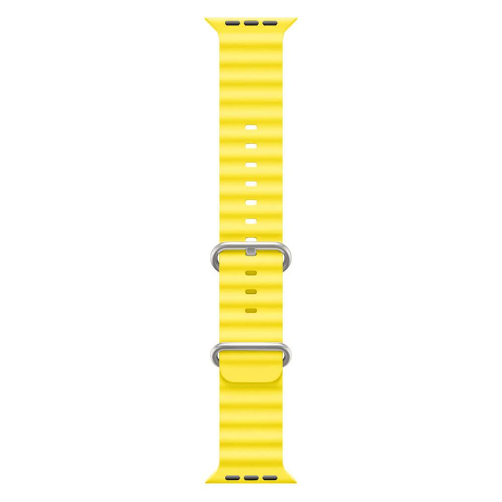 Apple Watch 1 2 3 4 5 6 7 8 Se Ultra Uyumlu 42/44/45/49mm Ocean Loop Tokalı Kayış Kordon - Sarı 04.Sarı - BW24