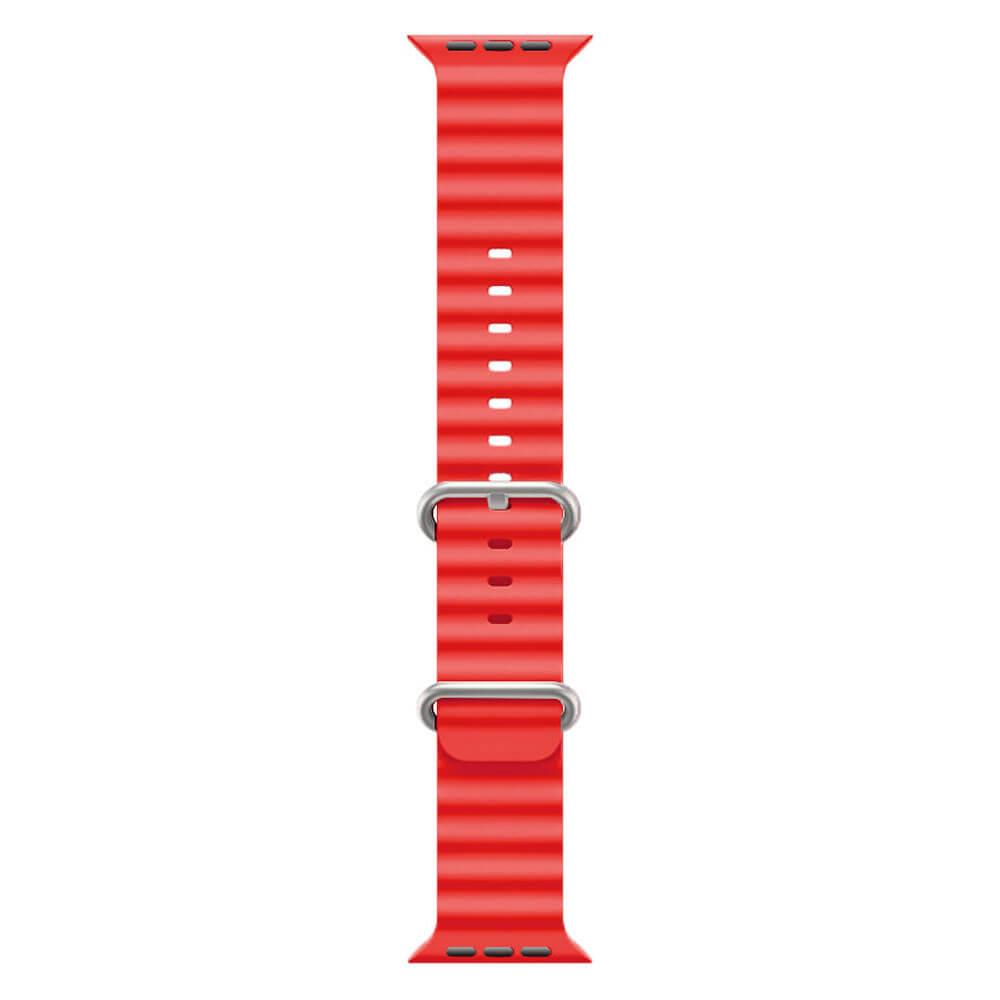Apple Watch 1 2 3 4 5 6 7 8 Se Ultra Uyumlu 42/44/45/49mm Ocean Loop Tokalı Kayış Kordon - Kırmızı 06.Kırmızı - BW24