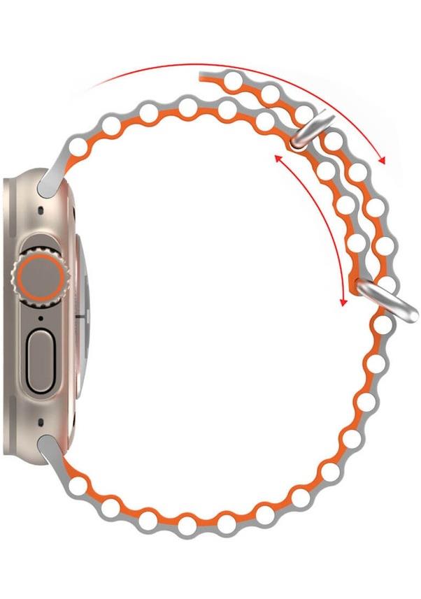 Apple Watch 1 2 3 4 5 6 7 8 Se Ultra 42/44/45/49mm Ocean Loop Tokalı Kordon Açık Gri-açık Mavi 05.Açık Gri