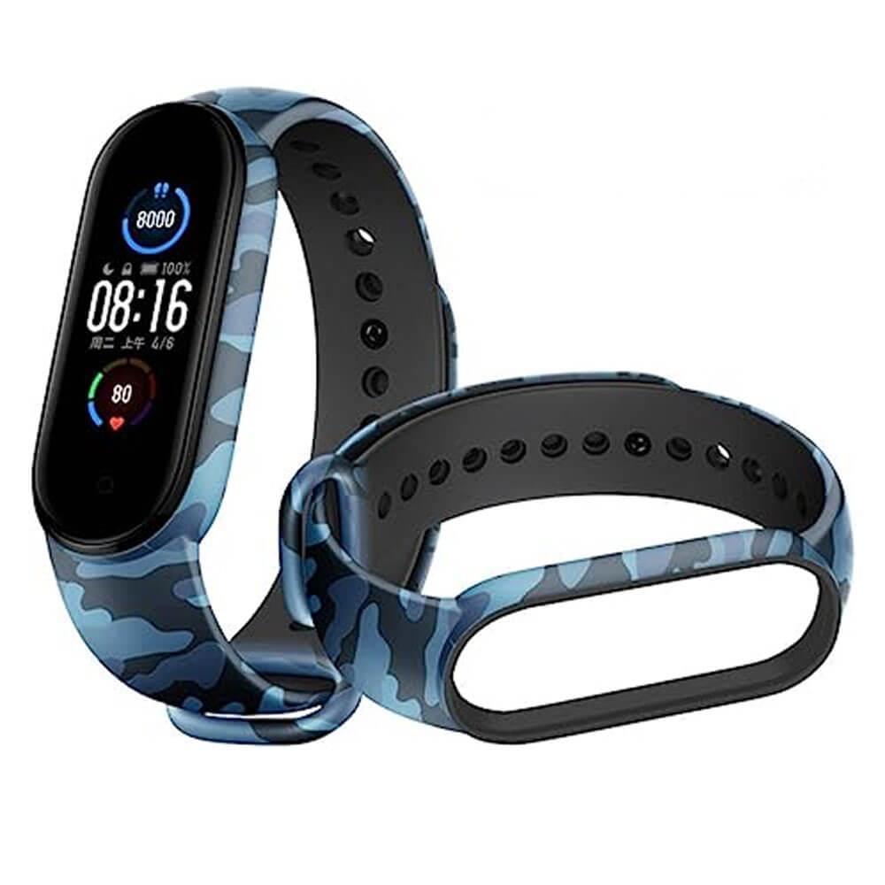 Xiaomi Mi Band 7 Kordon Kayış Kamuflaj Desen - Mavi 12.Mavi - PR4