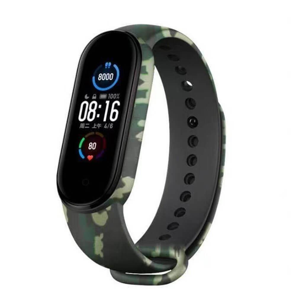 Xiaomi Mi Band 7 Kordon Kayış Kamuflaj Desen - Yeşil 19-Yeşil - PR4