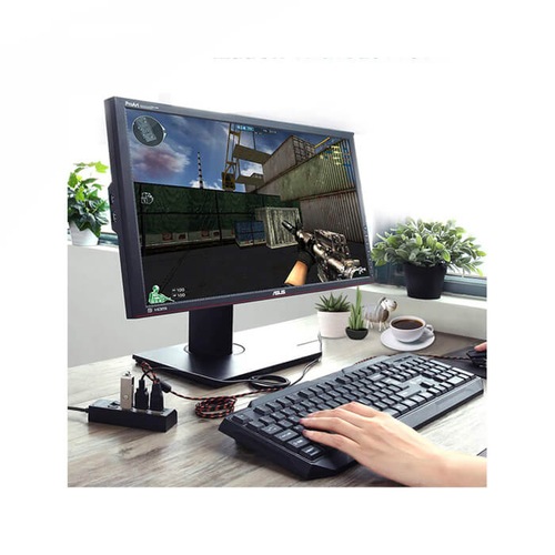 4 Port USB 2.0 Hub Anahtarlı Işıklı - Siyah -ok