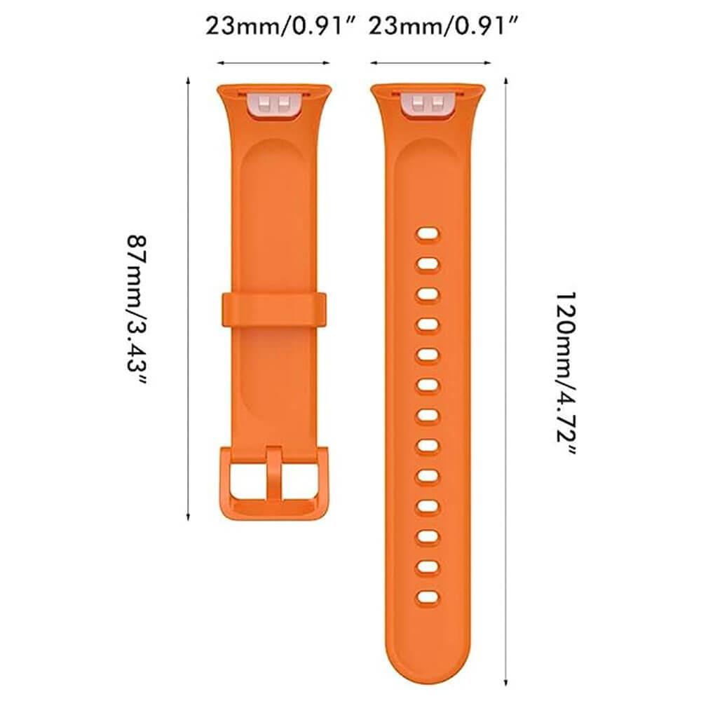 Xiaomi Mi Band 7 Pro Uyumlu Tpu Silikon Kordon Kayış - Klasik Model - Turuncu 09.Turuncu - PR6