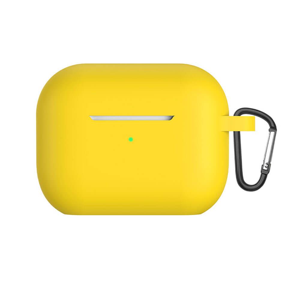 Koodmax Apple Airpods Pro 2. Nesil Uyumlu Silikon Kılıf + Metal Kopça - Sarı - PR10