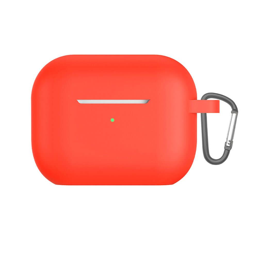 Koodmax Apple Airpods Pro 2. Nesil Uyumlu Silikon Kılıf + Metal Kopça - Kırmızı - PR10