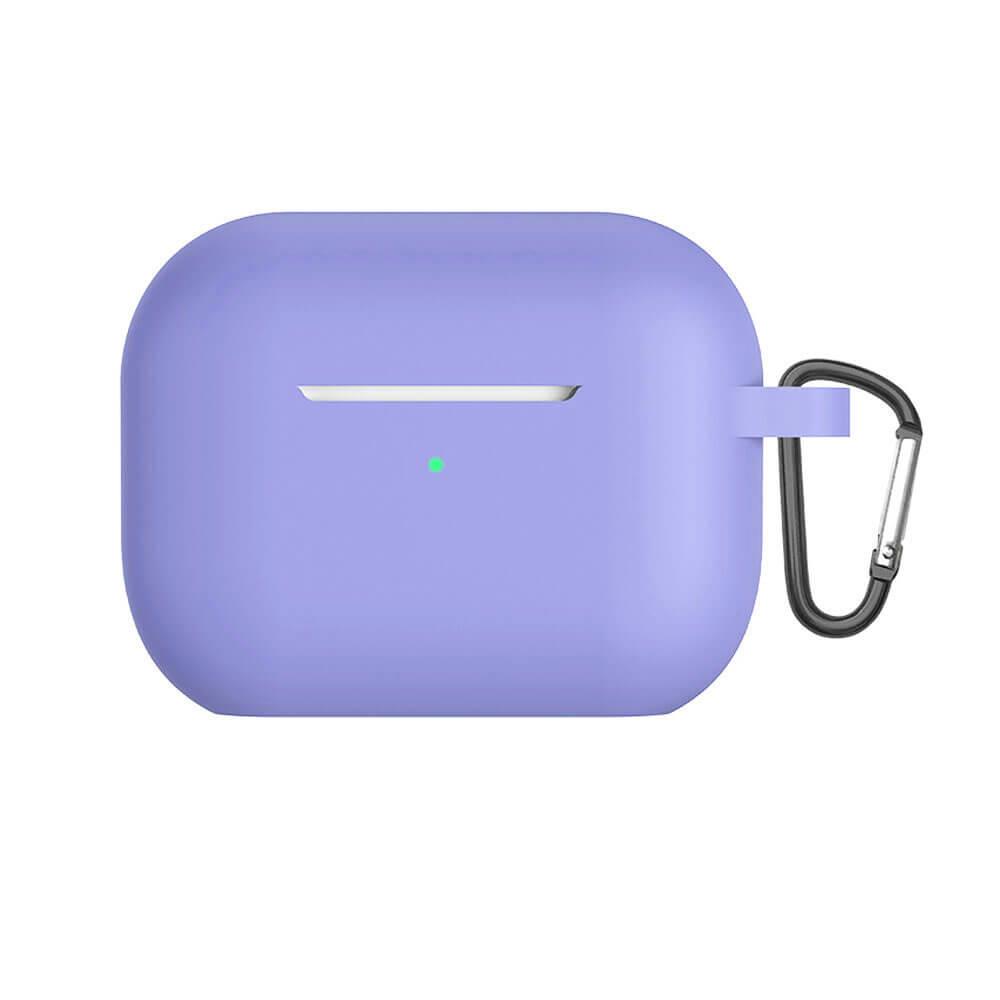 Koodmax Apple Airpods Pro 2. Nesil Uyumlu Silikon Kılıf + Metal Kopça - Mor - PR10