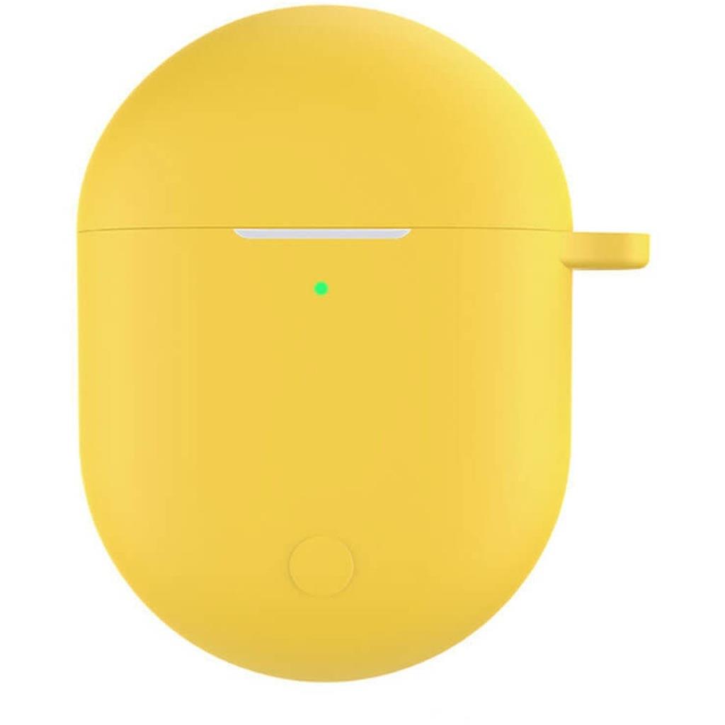 Koodmax Xiaomi Redmi Buds 3 Pro / Airdots 3 Pro Uyumlu Silikon Kılıf + Metal Kopça - Sarı - PR12