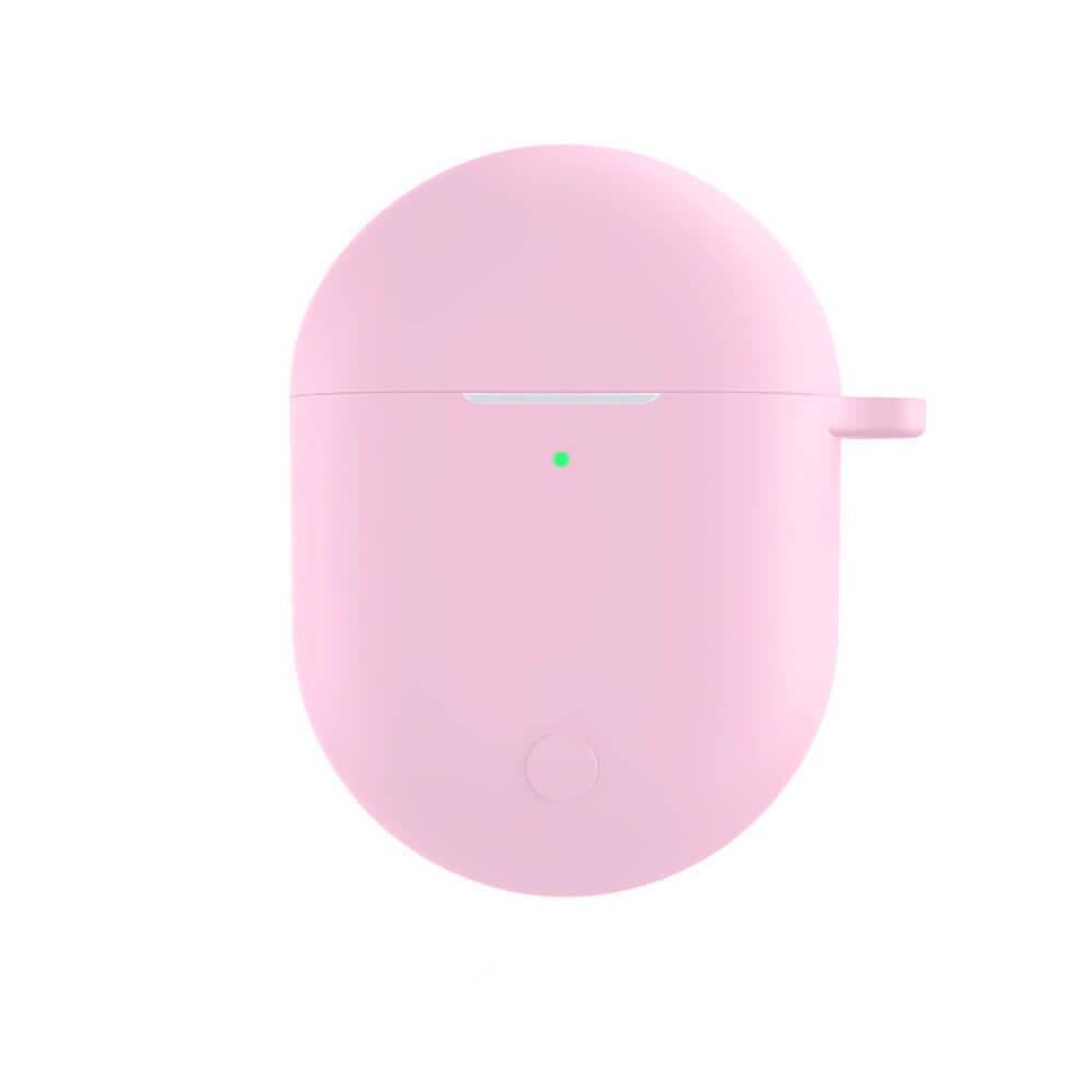 Koodmax Xiaomi Redmi Buds 3 Pro / Airdots 3 Pro Uyumlu Silikon Kılıf + Metal Kopça - Pembe - PR12