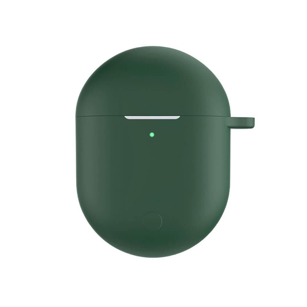 Koodmax Xiaomi Redmi Buds 3 Pro / Airdots 3 Pro Uyumlu Silikon Kılıf + Metal Kopça - Yeşil - PR12