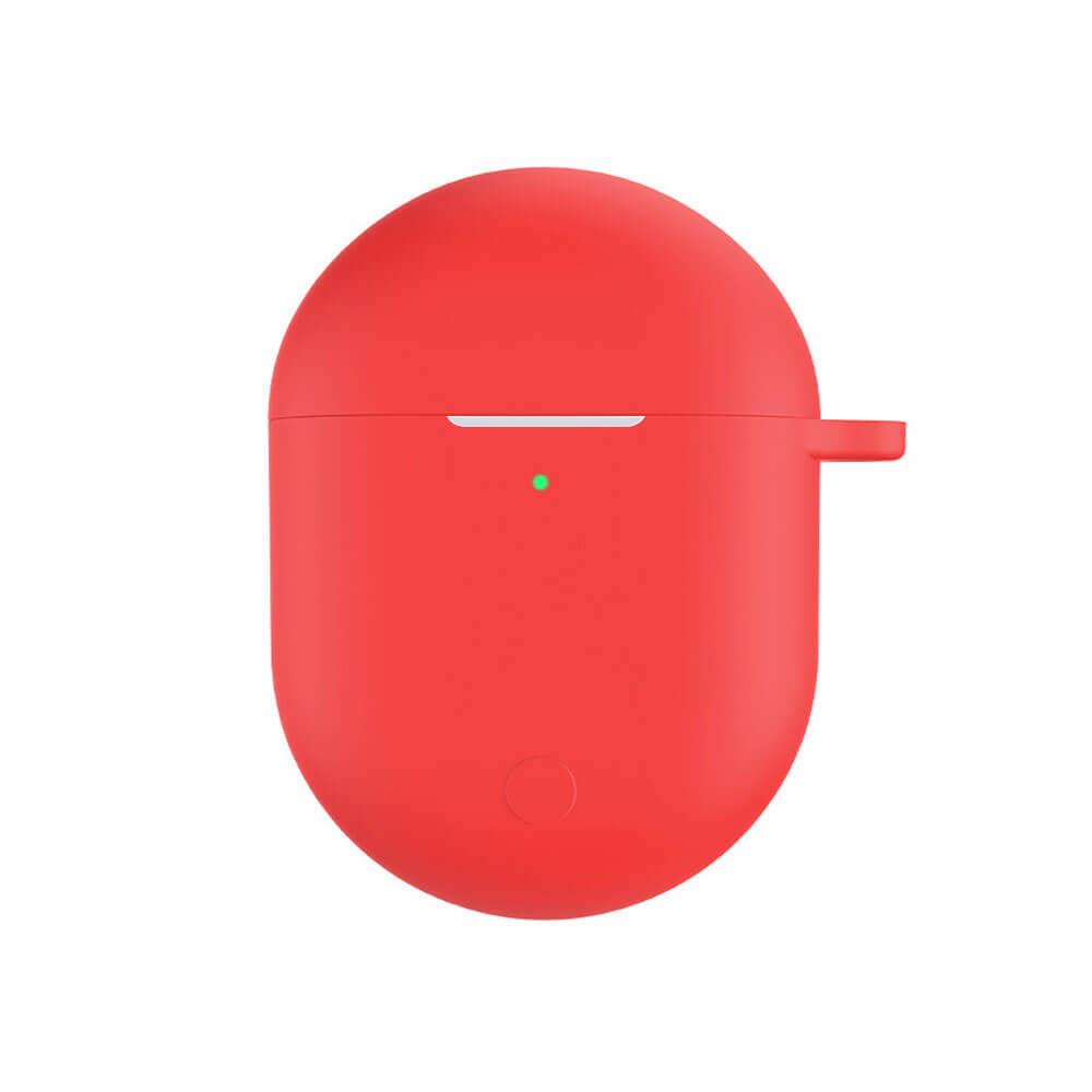 Koodmax Xiaomi Redmi Buds 3 Pro / Airdots 3 Pro Uyumlu Silikon Kılıf + Metal Kopça - Kırmızı - PR12