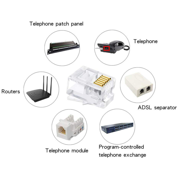 Rj11 Jack - Telefon Jackı - 6P6C - 6 Pinli Konnektör