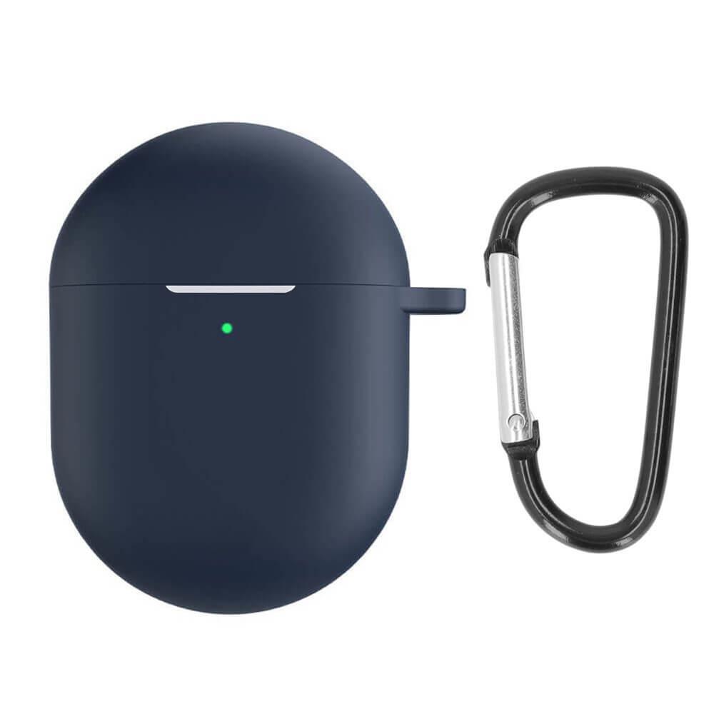 Koodmax Xiaomi Redmi Buds 4 Uyumlu Silikon Kılıf + Metal Kopça - Lacivert - PR13